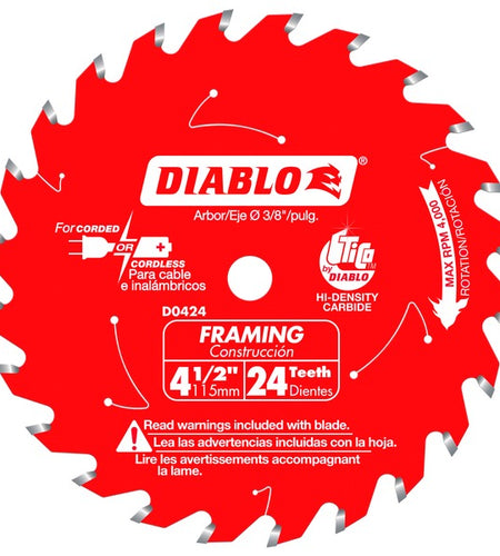 Diablo D0424X 4-1/2 in. x 24 Tooth Framing Trim Saw Blade
