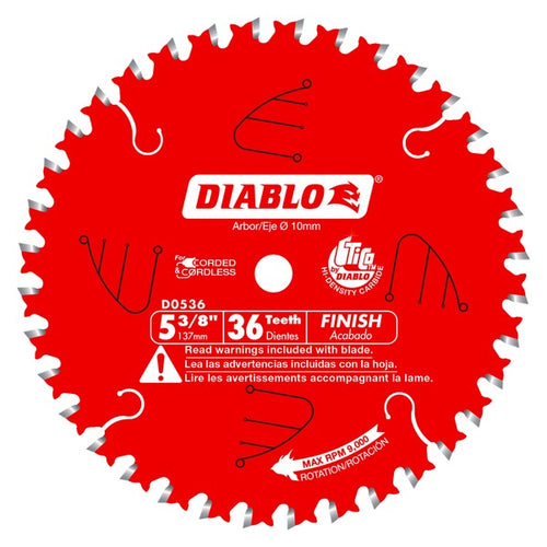 Load image into Gallery viewer, Diablo D0536X 5-3/8 in. x 36 Tooth Finish Trim Saw Blade
