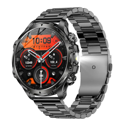 Load image into Gallery viewer, AK75 Smart Watch Flashlight  Men Outdoors Sports Fitness Tracker 700mah Large Battery BT Calling LED Light Smartwatch
