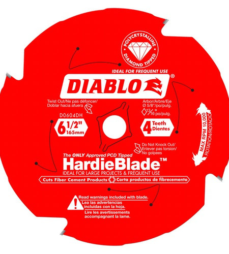 Diablo D0604DHA 6-1/2 in. x 4 Tooth (PCD) Fiber Cement HardieBlade