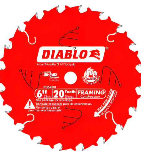 Diablo D0620X 6 in. x 20 Tooth Framing Saw Blade for Porter Cable Saw Boss