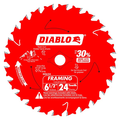 Load image into Gallery viewer, Diablo D0624A 6-1/2 in. 24-Tooth Framing Saw Blade
