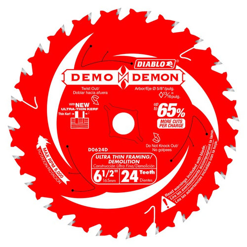 Load image into Gallery viewer, Diablo D0624DA 6-1/2 in. 24-Tooth Ultra-Thin Framing/Demolition Saw Blade
