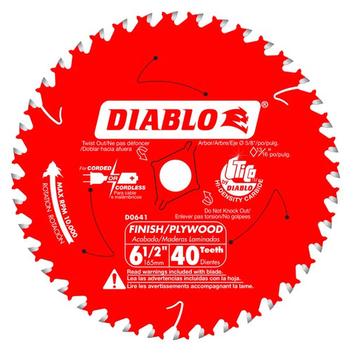 Load image into Gallery viewer, Diablo D0641A 6-1/2 in. x 40 Tooth Finish Trim Saw Blade
