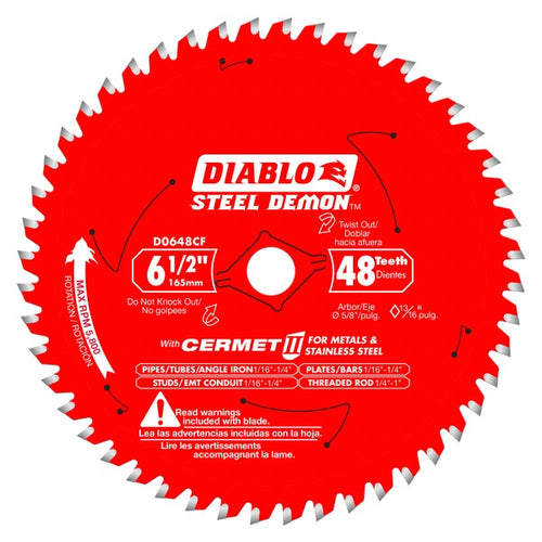 Load image into Gallery viewer, Diablo D0648CFA 6-1/2 in. x 48 Tooth Steel Demon Cermet II Saw Blade for Metals and Stainless Steel
