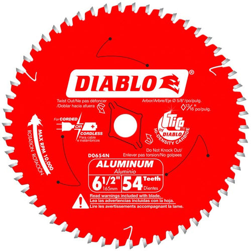 Load image into Gallery viewer, Diablo D0654NA 6-1/2 in. x 54 Tooth Medium Aluminum Cutting Saw Blade
