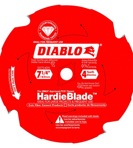 Diablo D0704DHA 7-1/4 in. x 4 Tooth (PCD) Fiber Cement HardieBlade