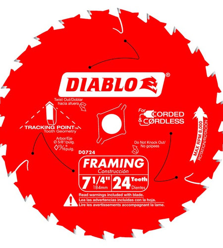 Diablo D0724A 7-1/4 in. x 24 Tooth Framing Saw Blade