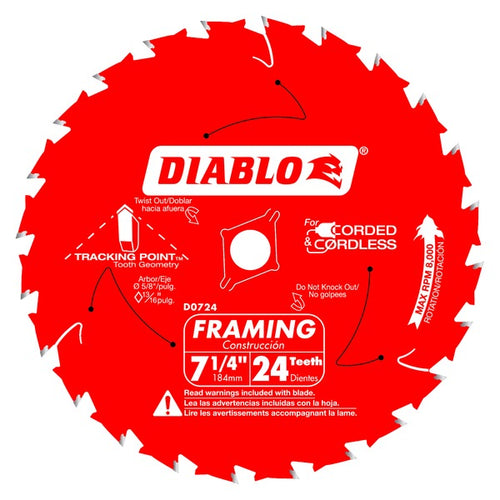 Load image into Gallery viewer, Diablo D0724A 7-1/4 in. x 24 Tooth Framing Saw Blade
