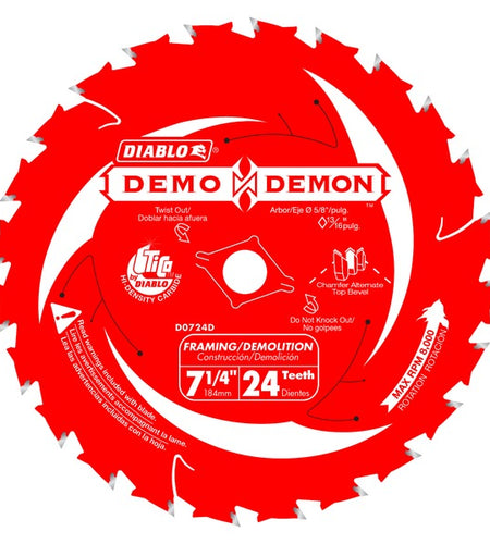 Diablo D0724DA 7-1/4 in. 24-Tooth Demo Demon™ Framing/Demolition Saw Blade