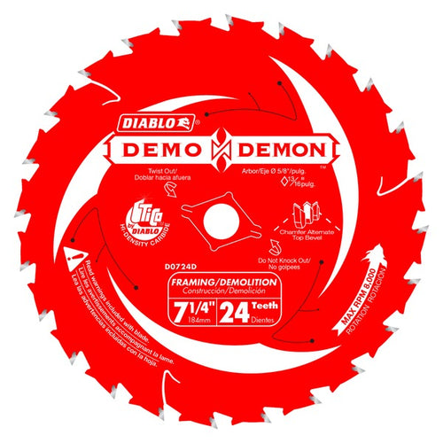 Load image into Gallery viewer, Diablo D0724DA 7-1/4 in. 24-Tooth Demo Demon™ Framing/Demolition Saw Blade
