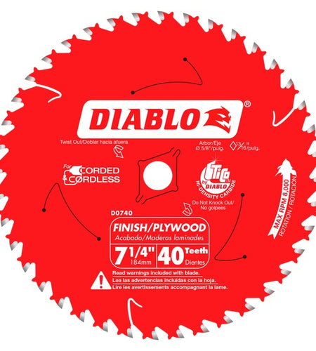 Diablo D0740A 7-1/4 in. x 40 Tooth Finish Saw Blade
