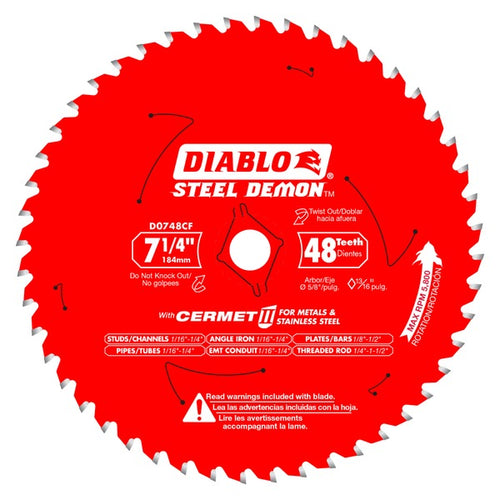Load image into Gallery viewer, Diablo D0748CFA 7-1/4 in. x 48 Tooth Steel Demon Cermet II Saw Blade for Metals and Stainless Steel
