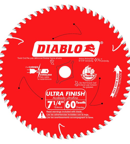 Diablo D0760A 7-1/4 in. x 60 Tooth Ultra Finish Saw Blade