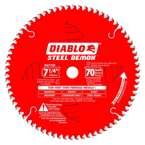 Load image into Gallery viewer, Diablo D0770FA 7-1/4 in. x 70 Tooth Steel Demon Carbide-Tipped Saw Blade for Metal
