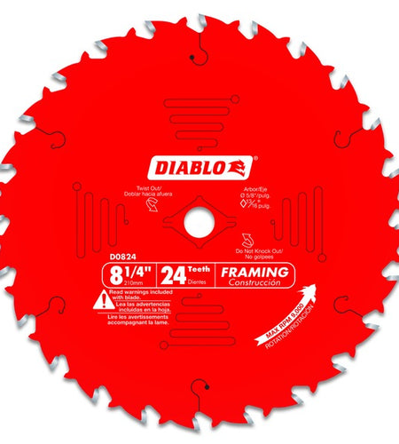 Diablo D0824X 8-1/4 in. x 24 Tooth Framing Saw Blade