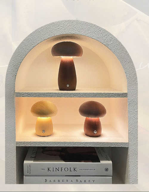 Load image into Gallery viewer, Mushroom lamp, LED charging night light, creative desk lamp, bedroom minimalist touch switch, ambient light, gift
