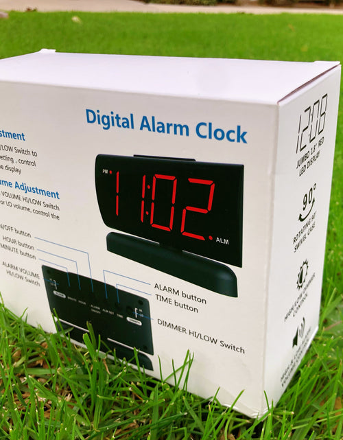 Load image into Gallery viewer, GING YHAU alarm clock large digital rotating base 2-level brightness digital clock bedroom bedside alarm clock
