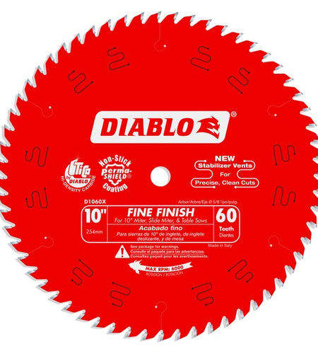 Diablo D1060X 10 in. x 60 Tooth Fine Finish Saw Blade