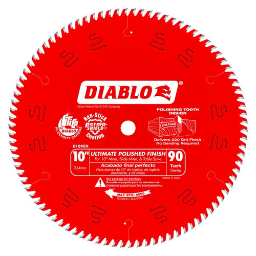 Load image into Gallery viewer, Diablo D1090X 10 in. x 90 Tooth Ultimate Polished Finish Saw Blade
