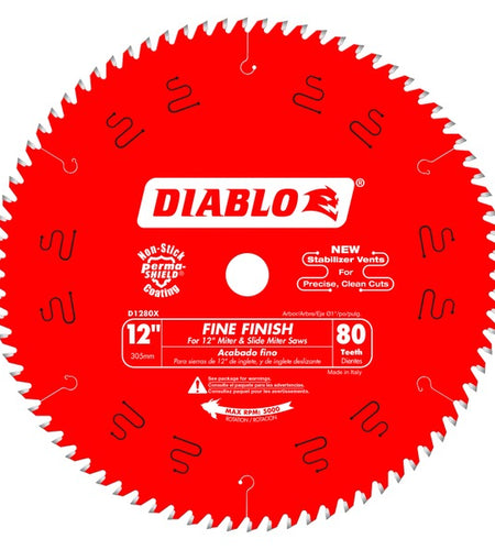 Diablo D1280X 12 in. x 80 Tooth Fine Finish Saw Blade
