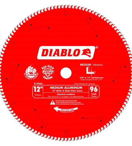 Diablo D1296N 12 in. X 96 Tooth Medium Aluminum Saw Blade