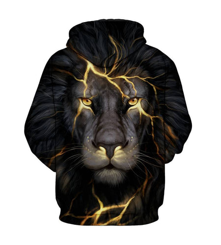 Halloween Couples Men Women 3D Lion Hoodies Sweatshirt