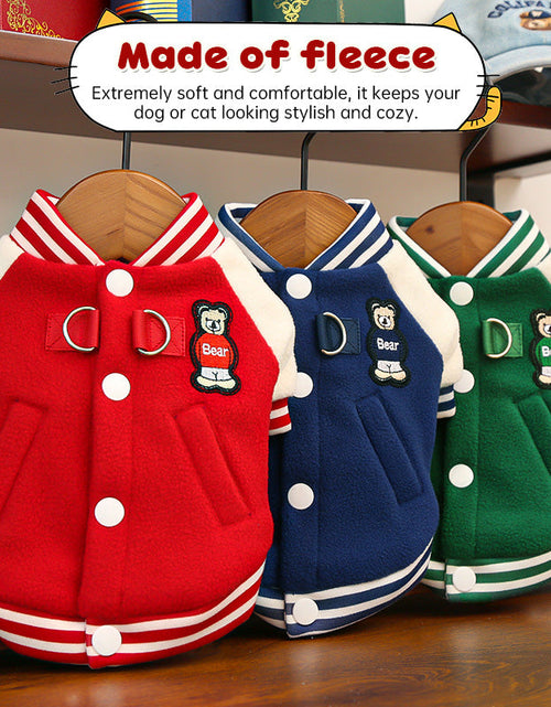 Load image into Gallery viewer, Wholesale Fleece Dog/Cat Outdoor Jacket - Small/Medium Pets, D-Ring &amp; Buttons
