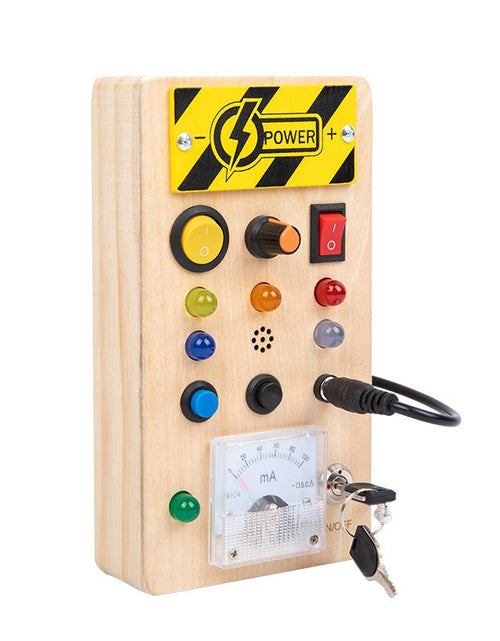 Load image into Gallery viewer, Montessori Busy Board Sensory Toys Wooden with LED Light Switch Control Board Travel Activities Kids Games for 2-4 Years Old

