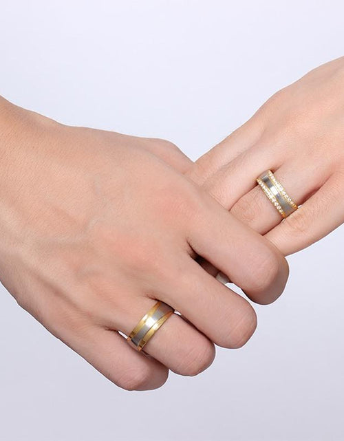 Load image into Gallery viewer, Vnox Wedding Rings for Women Men Promise Lover Valentine's Day Gift
