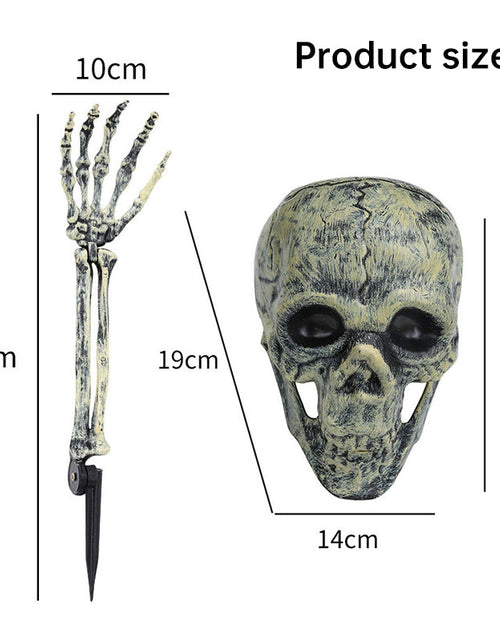Load image into Gallery viewer, Halloween Skeleton Stakes: Realistic Skull, Head, Hands/Arms – For Party, Home, Garden, Lawn

