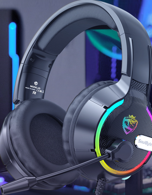 Load image into Gallery viewer, Head mounted gaming headset Soulbytes S19 wired RGB computer headset anchor gaming headset
