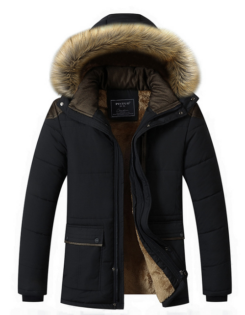 Load image into Gallery viewer, Winter Coat Plus Size Men Jacket Warm Overcoat Outwear Cotton Hooded Down Coat

