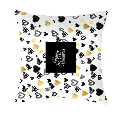 Load image into Gallery viewer, Black White Heart Cushion Cover Arrow I Love You Letters Happy Valentine Pillow Covers Gifts for Couples Valentine's Decoration
