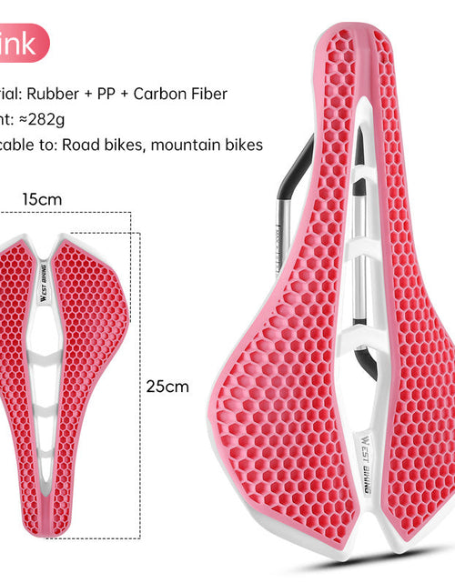 Load image into Gallery viewer, WEST BIKING TPE Honeycomb Breathable Bike Saddle – for racing, road, MTB
