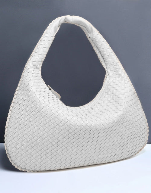 Load image into Gallery viewer, Crescent shaped women's bag hand woven hand-held dumpling bag fashionable single shoulder armpit bag
