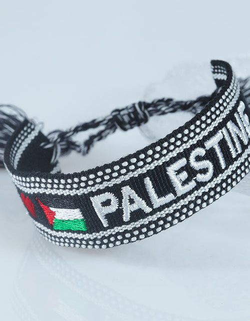 Load image into Gallery viewer, Embroidered Eiffel Tower ethnic style woven ribbon wrist strap Paris Sports Games wristband souvenir from France
