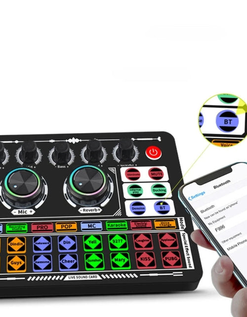 Load image into Gallery viewer, F999  Mixer Podcast Sound Board Live Sound Card for Live Recording Home KTV
