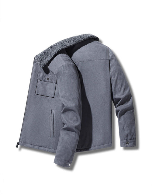 Load image into Gallery viewer, Suede and Velvet Thick Jacket for Middle aged and Elderly Men
