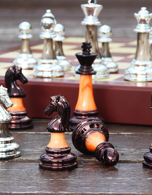 Load image into Gallery viewer, International Chess Metal Acrylic Imitation Jade Set Gift Chess Board Chess Table Western Chess Chess Pieces
