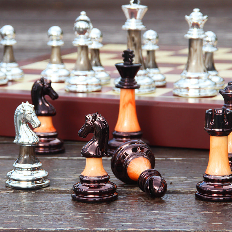 International Chess Metal Acrylic Imitation Jade Set Gift Chess Board Chess Table Western Chess Chess Pieces