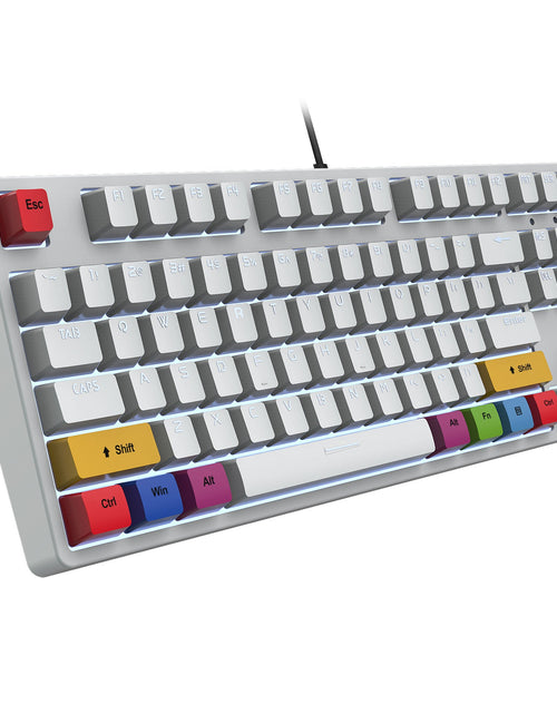 Load image into Gallery viewer, 87 key wired mechanical gaming keyboard with red axis for esports and office use, with over 20 types of white light insertable shafts

