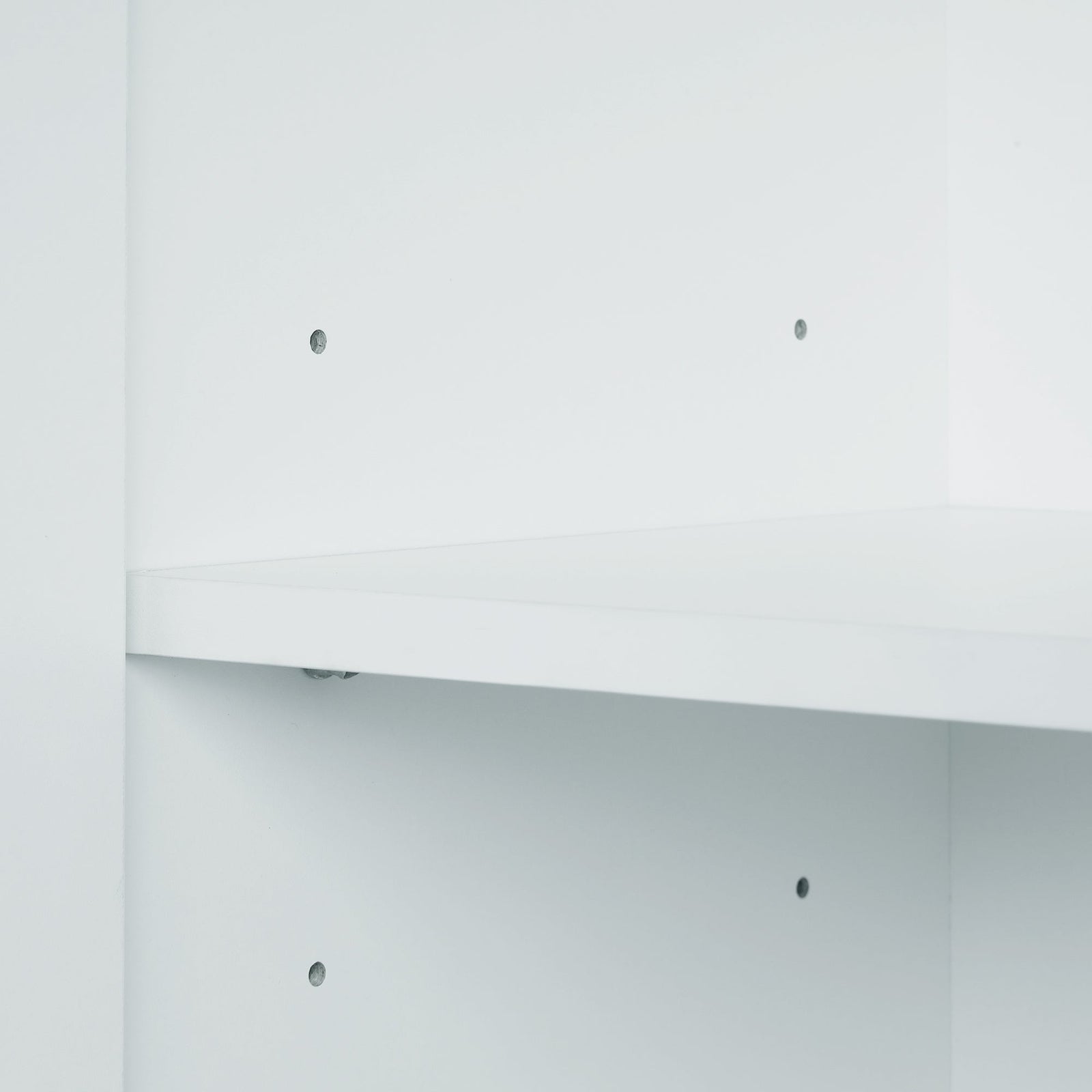 Bathroom storage cabinet, 4-door independent cabinet, adjustable shelf, open multi-layer shelf, white