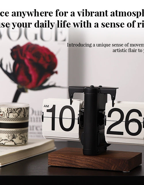Load image into Gallery viewer, Retro flip digital clock, battery - powered mechanical clock for home &amp; office decor

