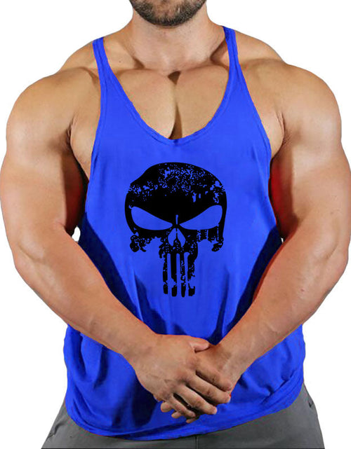Load image into Gallery viewer, Fitness vest men's loose sleeveless T-shirt sports clothes camisole sports training top
