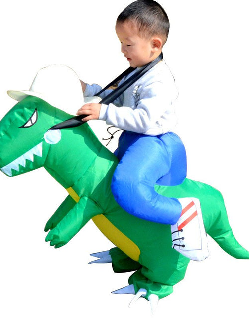 Load image into Gallery viewer, Hot Kids Adult Inflatable Funny Cute Cartoon Dinosaur Rider Festival Halloween Dress Party Costume
