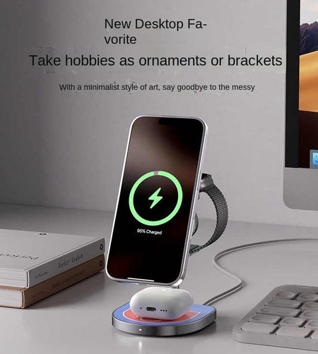 KUXIU X85 3-in-1 Basketball Magnetic Wireless Charger Compatible with Apple Family Bucket, Giving Boyfriend a Good Item