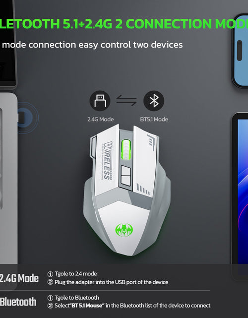 Load image into Gallery viewer, Wireless charging Bluetooth dual-mode 10 key mute gaming mouse 4800DPI mouse RGB color light
