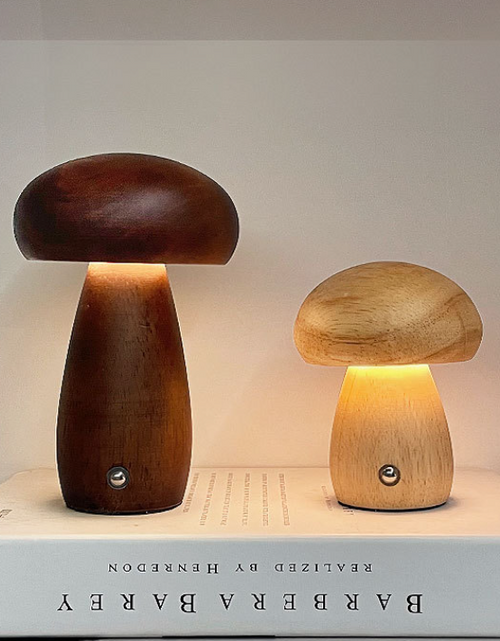 Load image into Gallery viewer, Mushroom lamp, LED charging night light, creative desk lamp, bedroom minimalist touch switch, ambient light, gift
