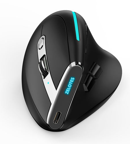 ZELOTES master F36 vertical grip ergonomics mouse proof hand the third mock examination charging Bluetooth programmable